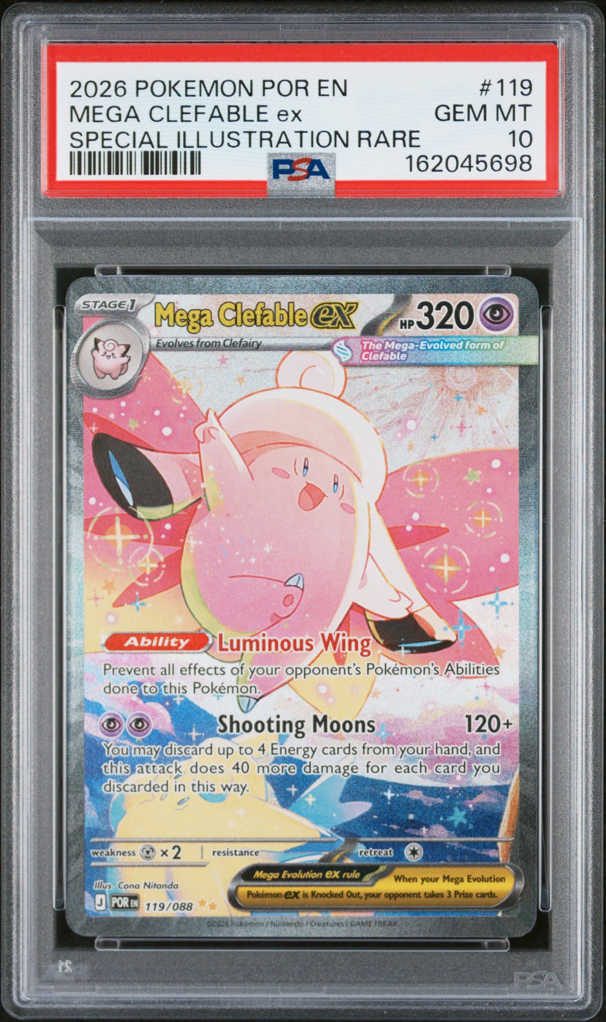 PSA 10 2026 POKEMON POR EN-PERFECT ORDER #119 MEGA CLEFABLE ex SPECIAL ILLUSTRATION RARE