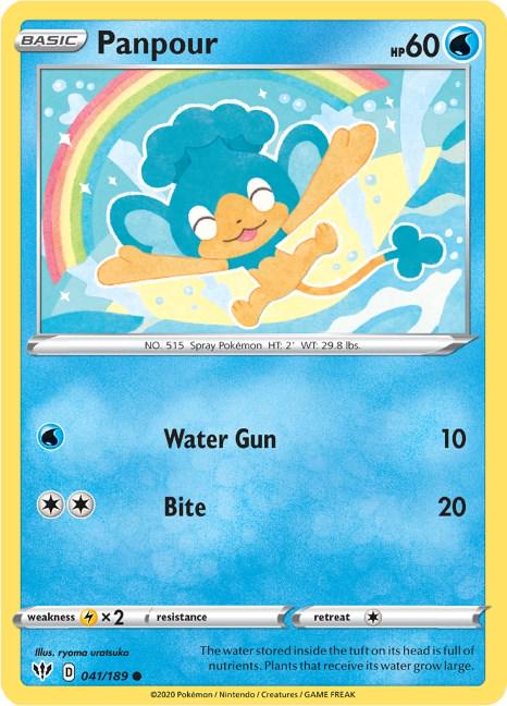 Panpour #41 Pokemon Darkness Ablaze
