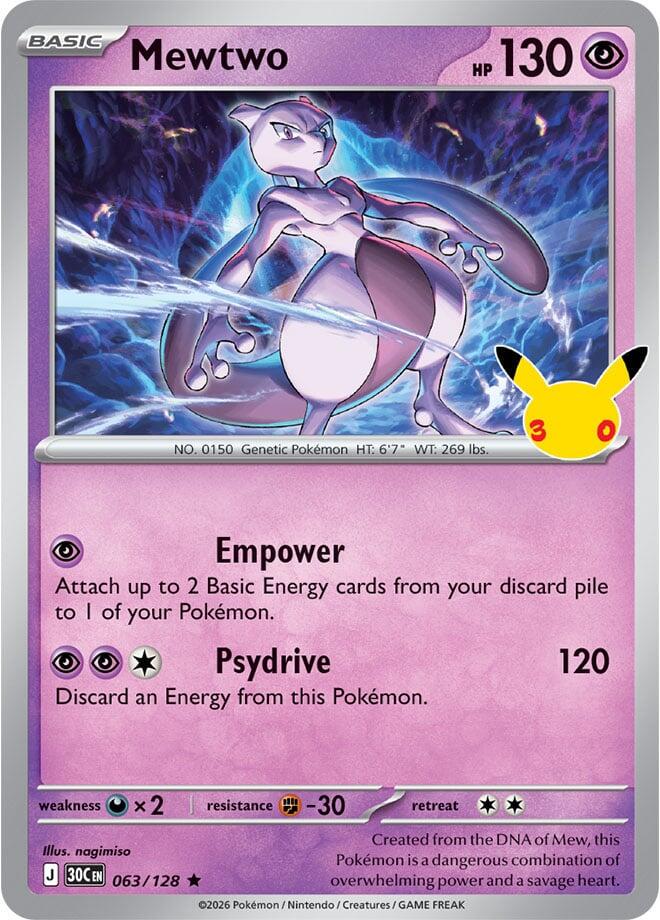 Mewtwo #63 Pokemon 30th Celebration