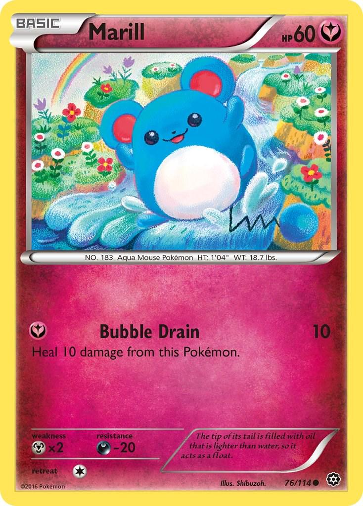 Marill #76 Pokemon Steam Siege Moderately Played Condition
