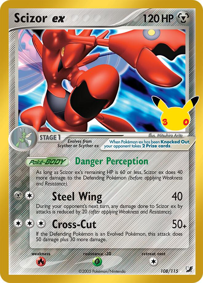 Scizor ex #108 Pokemon 30th Celebration