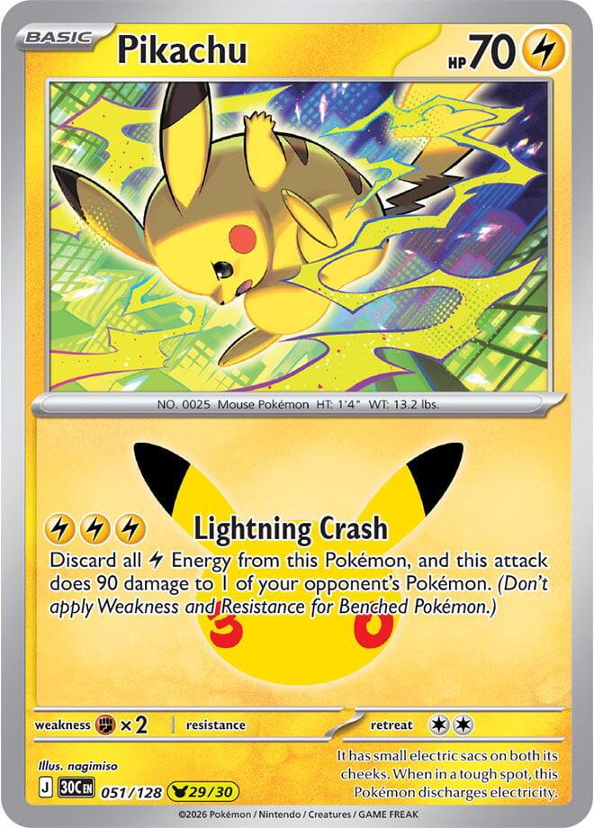 Pikachu #51 Pokemon 30th Celebration
