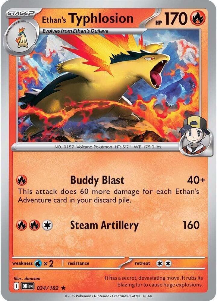 Ethan's Typhlosion #34 Pokemon Destined Rivals NON HOLO BUILD N BATTLE EXCLUSIVE