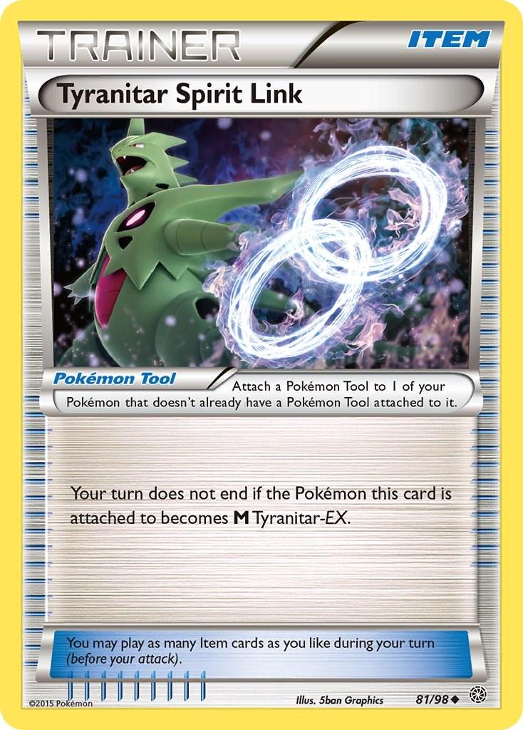 Tyranitar Spirit Link #81 Pokemon Ancient Origins MODERATELY PLAYED