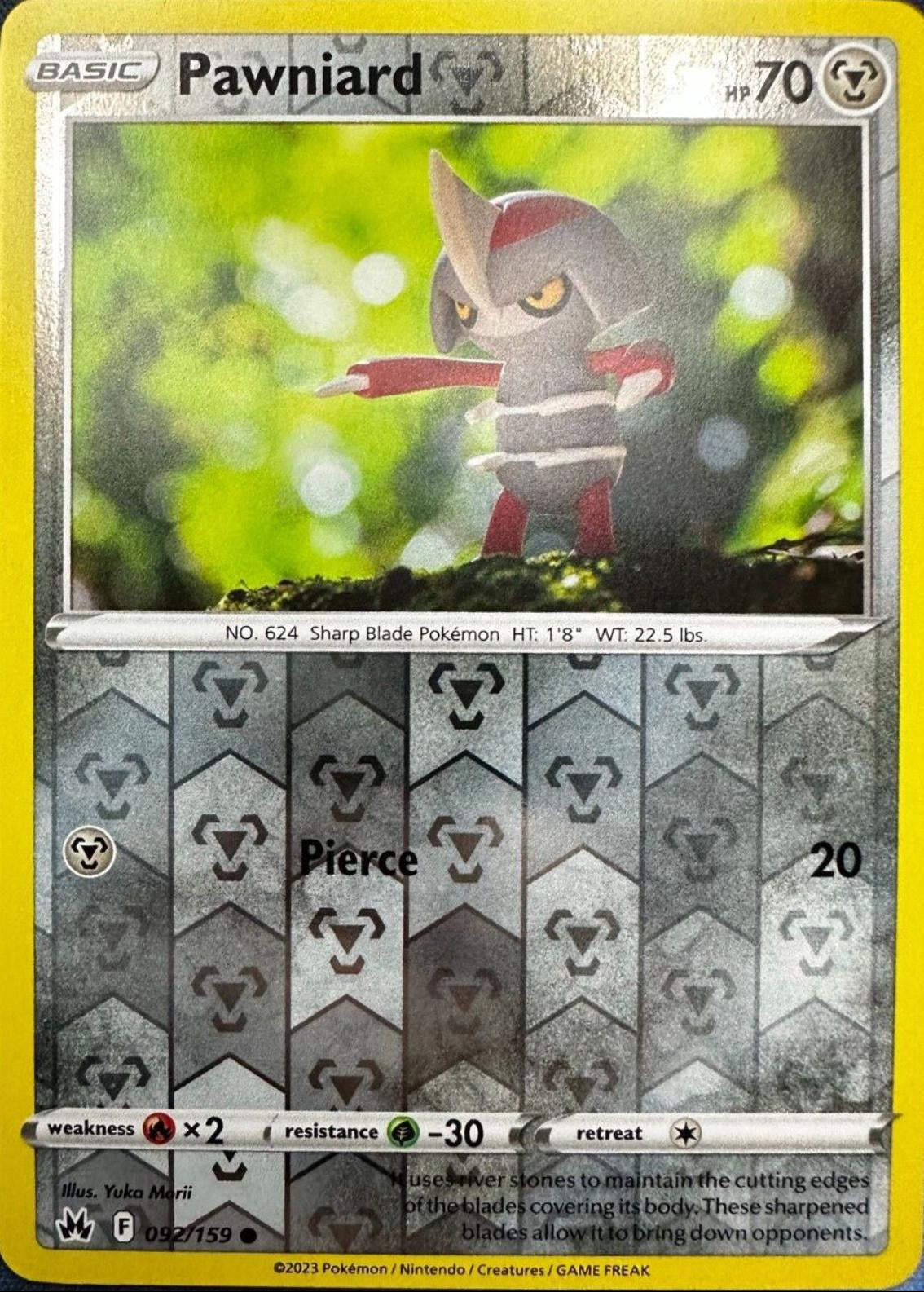 Pawniard #92 Pokemon Crown Zenith Reverse Holo Yuka Morii