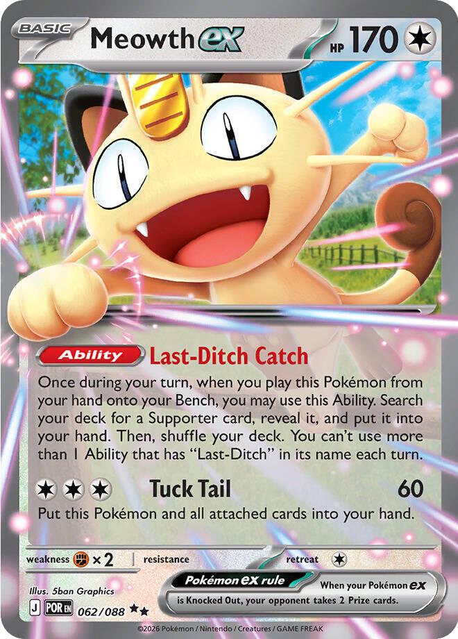 Meowth ex #62 Pokemon Perfect Order