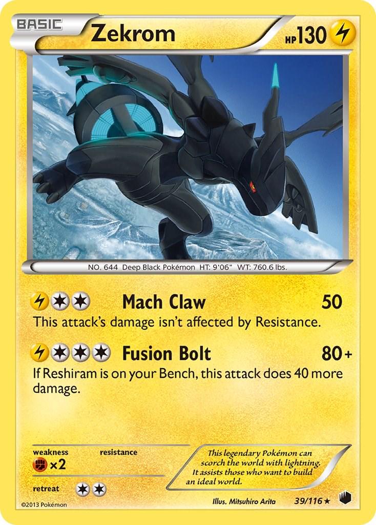 Zekrom #39 Pokemon Plasma Freeze MODERATELY PLAYED