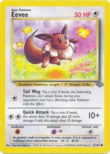 Eevee #51 Pokemon Jungle MODERATELY PLAYED