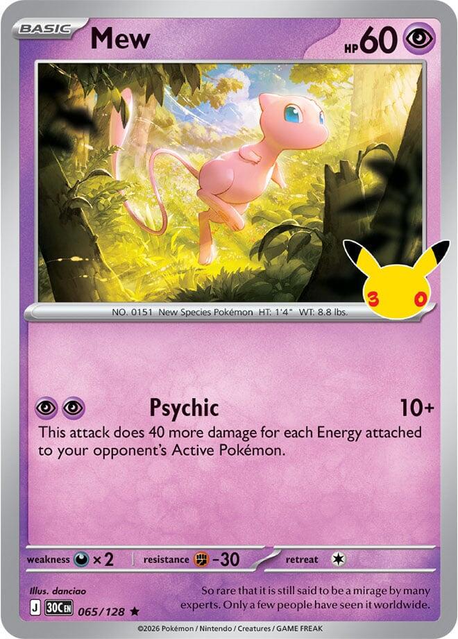 Mew #65 Pokemon 30th Celebration