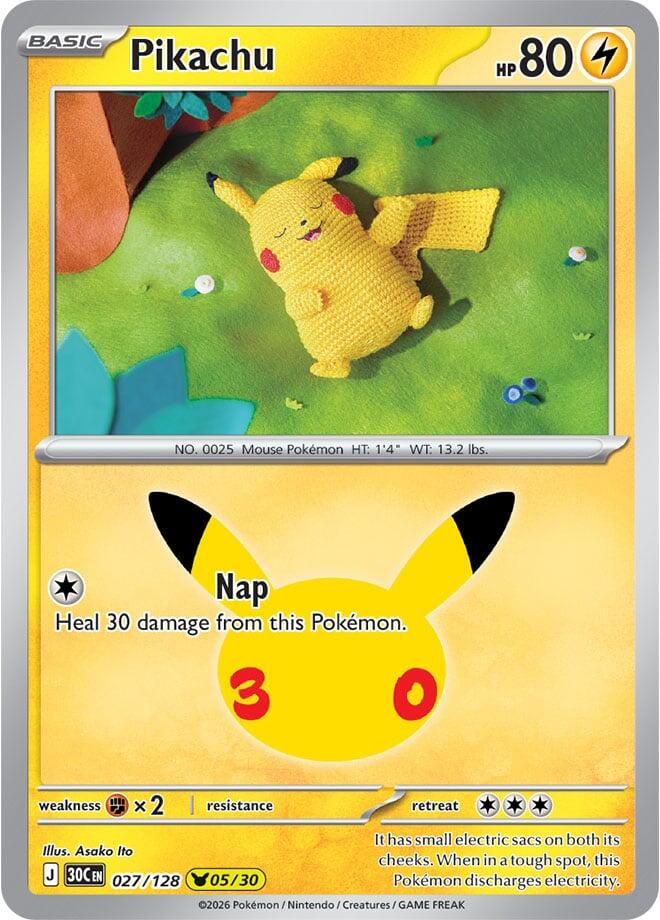 Pikachu #27 Pokemon 30th Celebration
