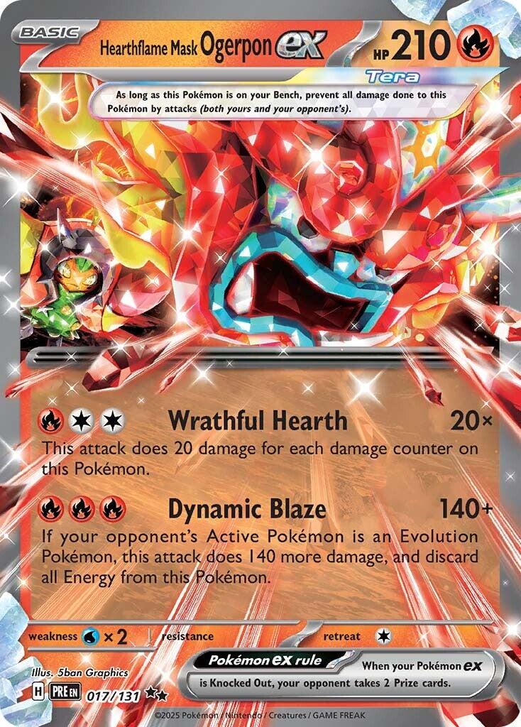 Hearthflame Mask Ogerpon ex #17 Pokemon Prismatic Evolutions