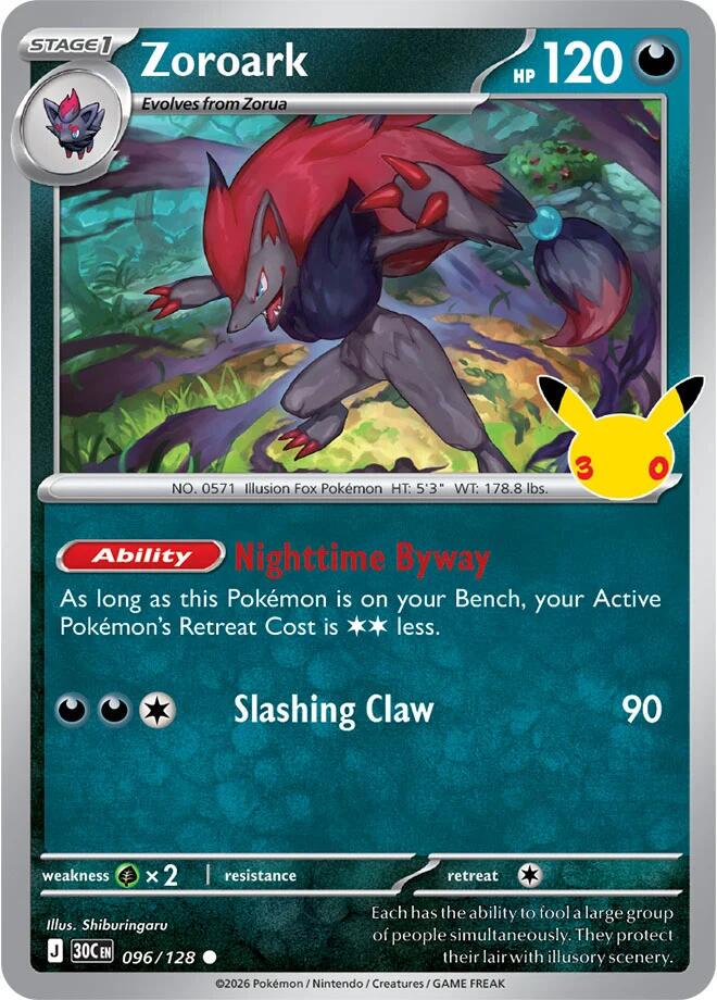 Zoroark #96 Pokemon 30th Celebration