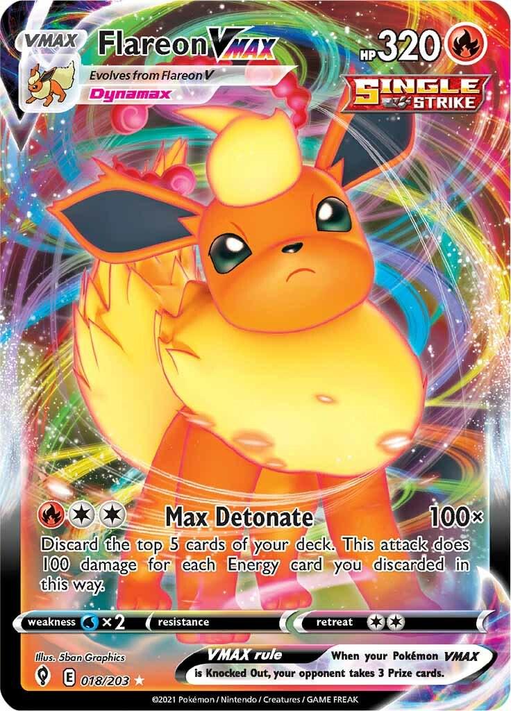 Flareon VMAX #18 Pokemon Evolving Skies (LIGHTLY PLAYED)