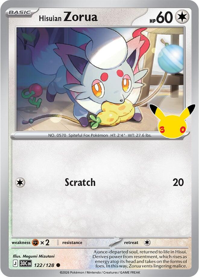 Hisuian Zorua #122 Pokemon 30th Celebration