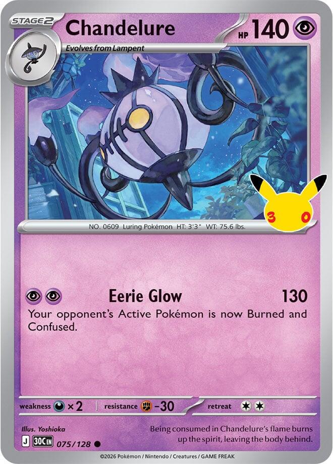 Chandelure #75 Pokemon 30th Celebration