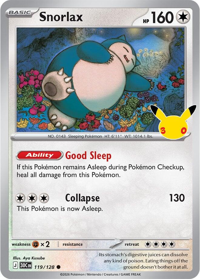 Snorlax #119 Pokemon 30th Celebration