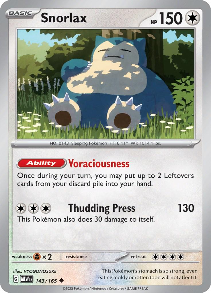 Snorlax #143 Pokemon Scarlet & Violet 151