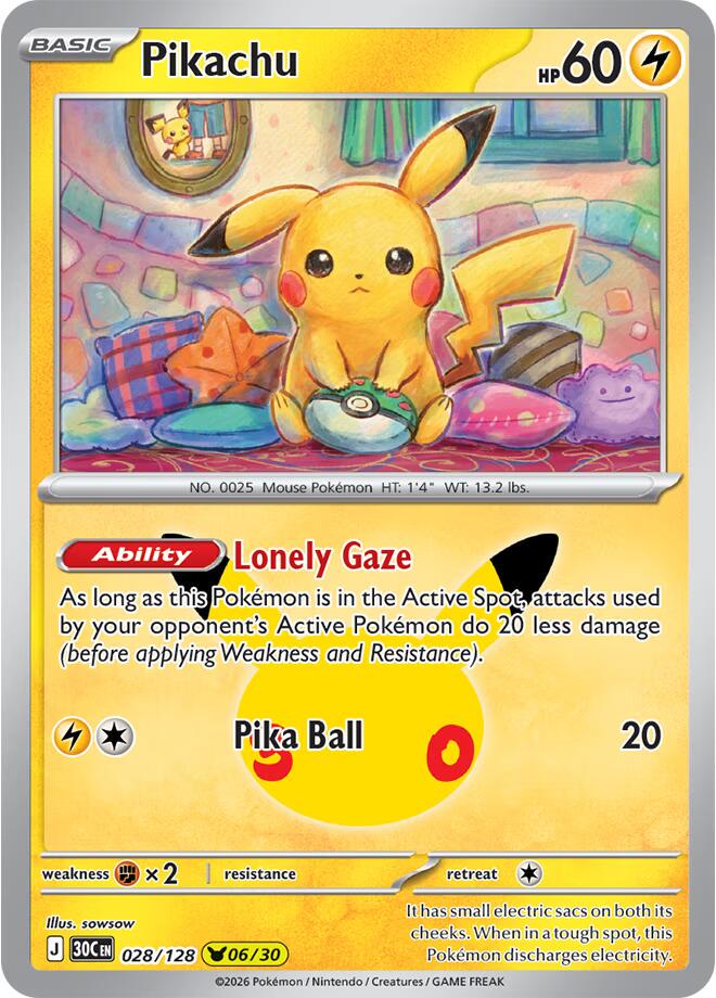 Pikachu #28 Pokemon 30th Celebration