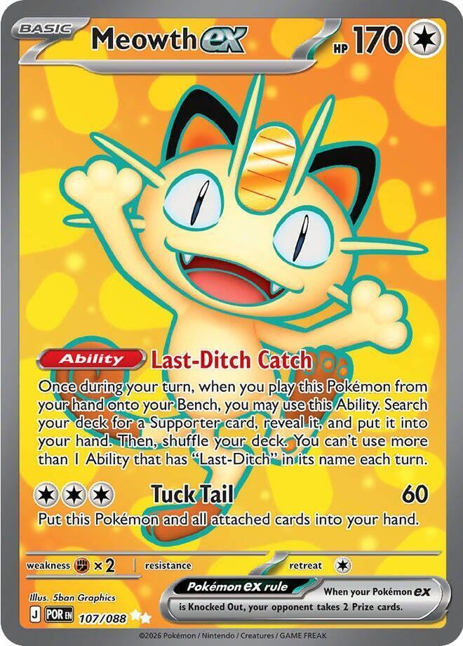 Meowth ex #107 Pokemon Perfect Order