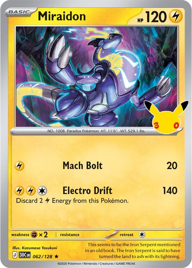 Miraidon #62 Pokemon 30th Celebration