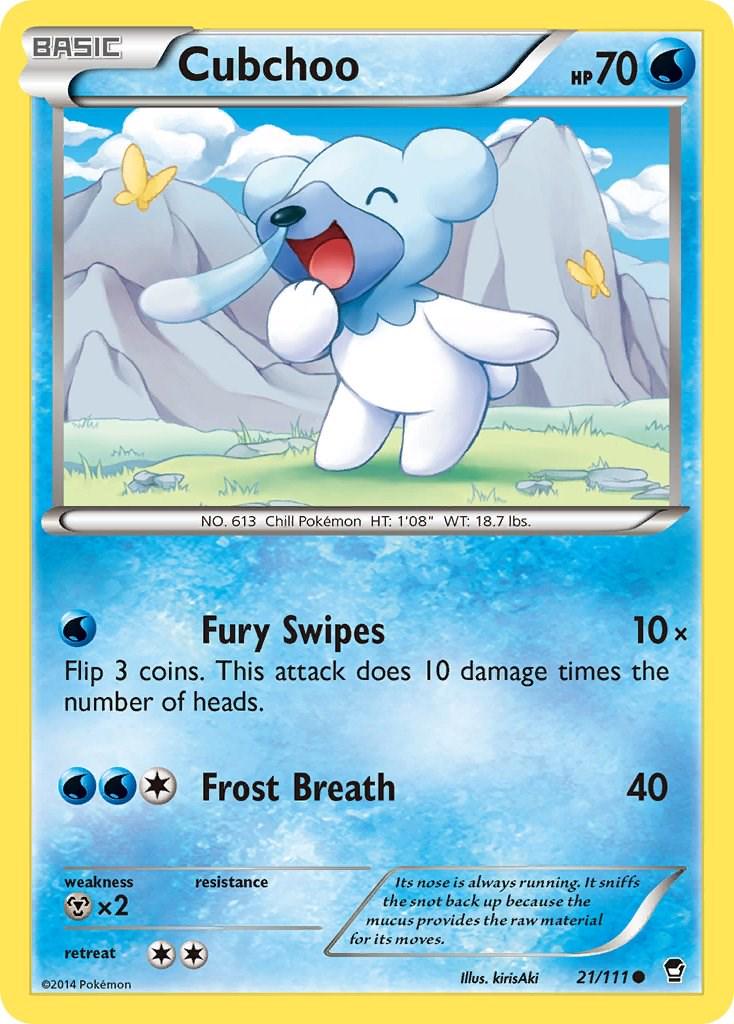 Cubchoo #21 Pokemon Furious Fists