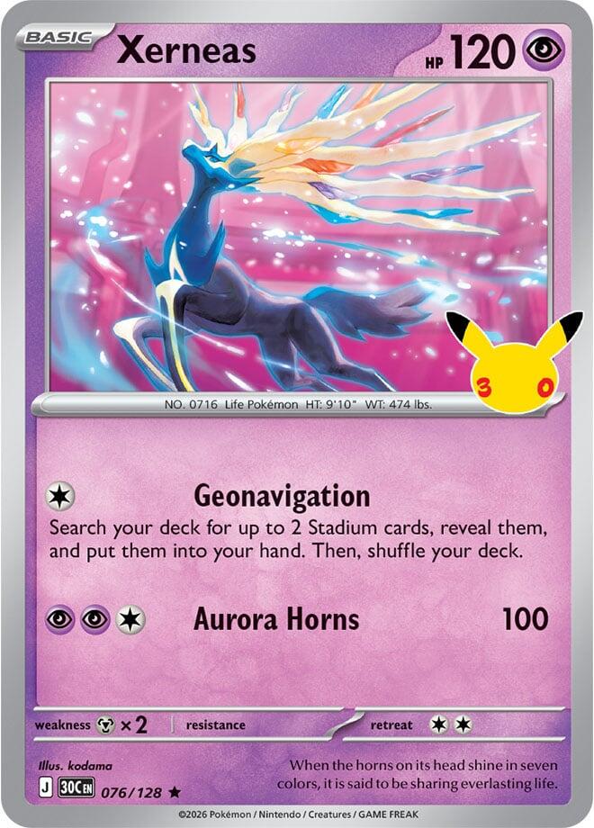 Xerneas #76 Pokemon 30th Celebration
