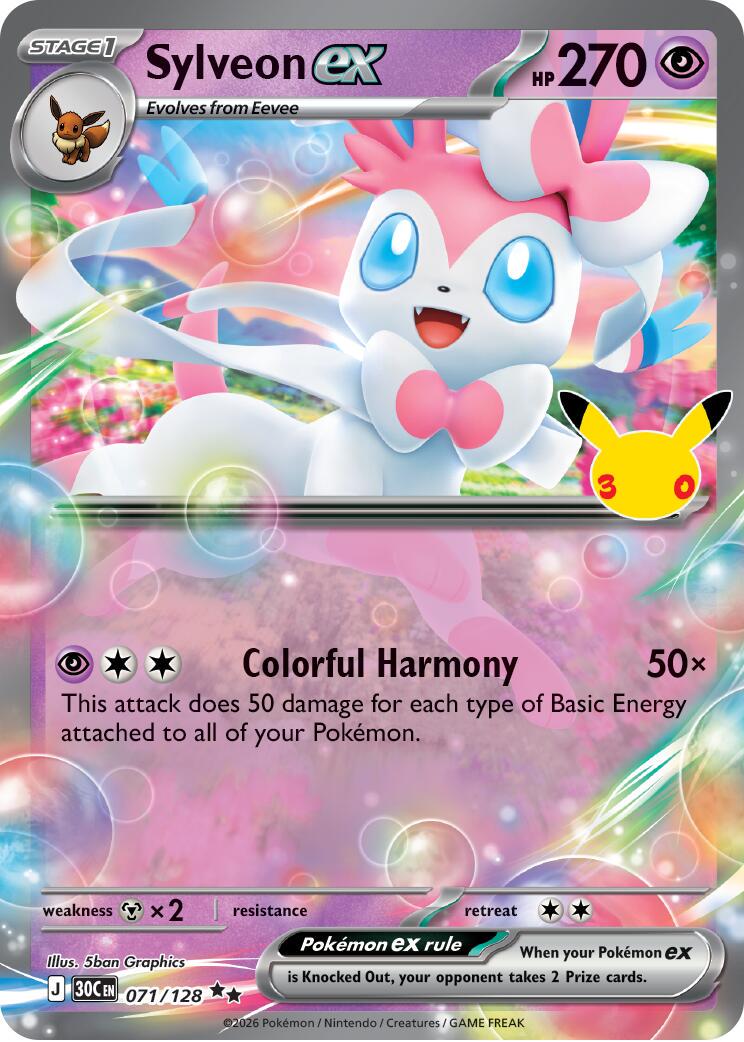 Sylveon ex #71 Pokemon 30th Celebration