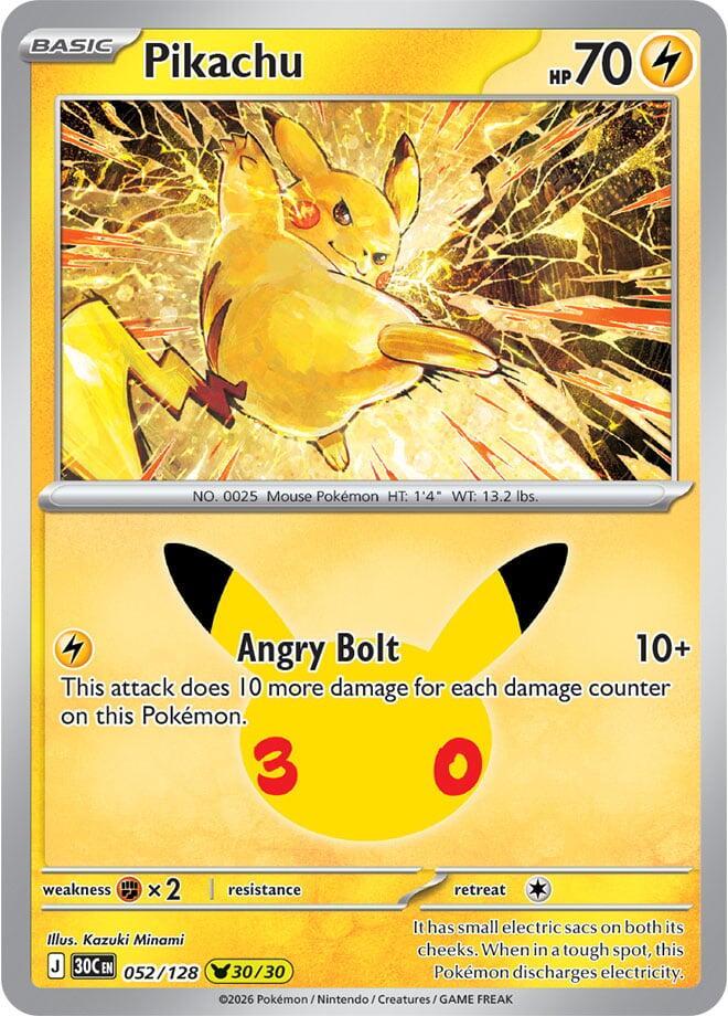 Pikachu #52 Pokemon 30th Celebration