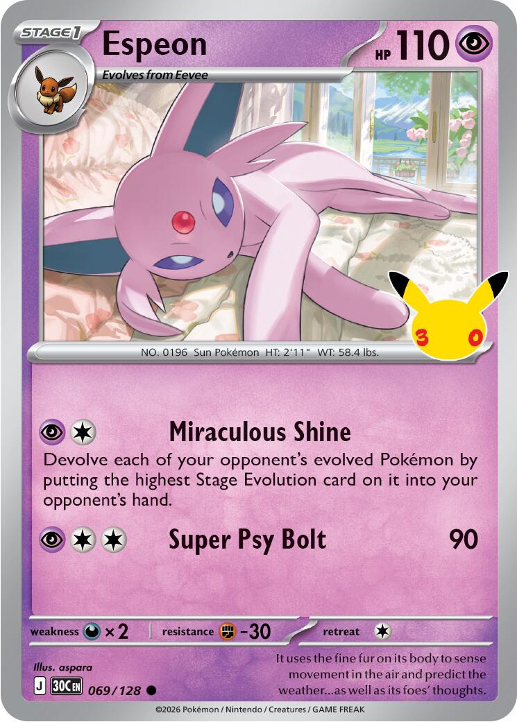 Espeon #69 Pokemon 30th Celebration