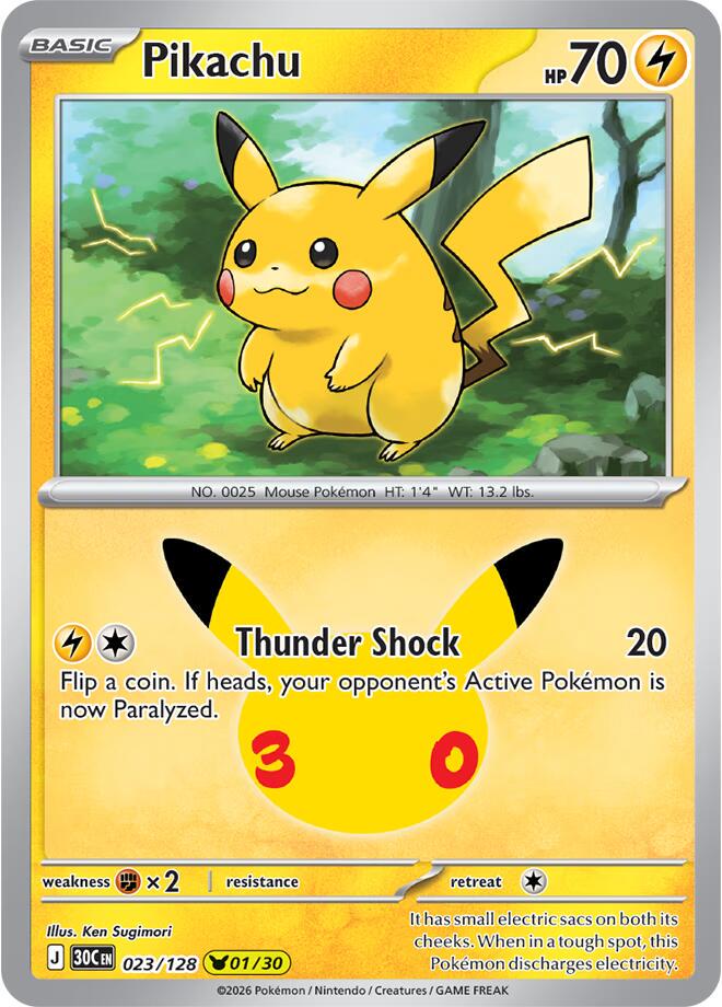 Pikachu #23 Pokemon 30th Celebration