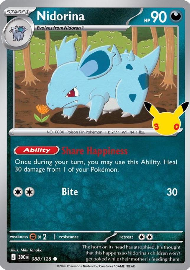 Nidorina #88 Pokemon 30th Celebration