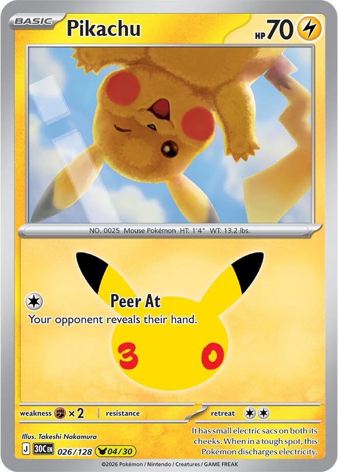 Pikachu #26 Pokemon 30th Celebration