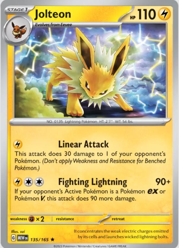 Jolteon Holo #135 Pokemon Scarlet & Violet 151