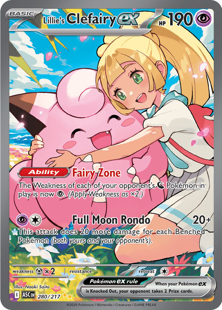Lillie's Clefairy Ex #280 Pokemon Ascended Heroes