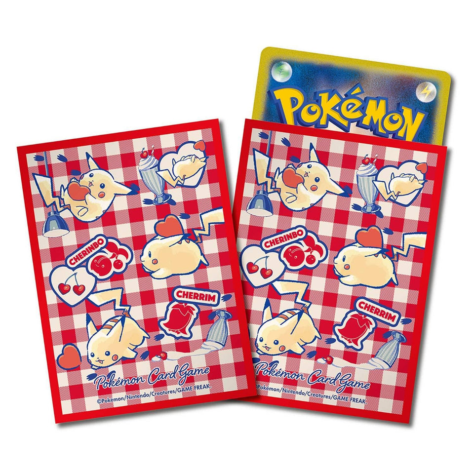 Card Sleeves Pikachu and Heart (Red) - Pokémon Card Game