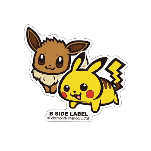 B-SIDE Label Pikachu & Eevee Pokemon Sticker - Pokemon Center Japan