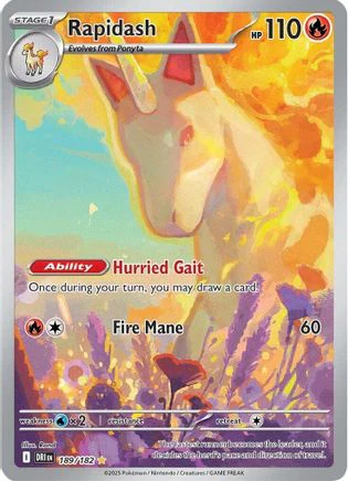 Rapidash - 189/182 189 - SV10 Destined Rivals Holofoil