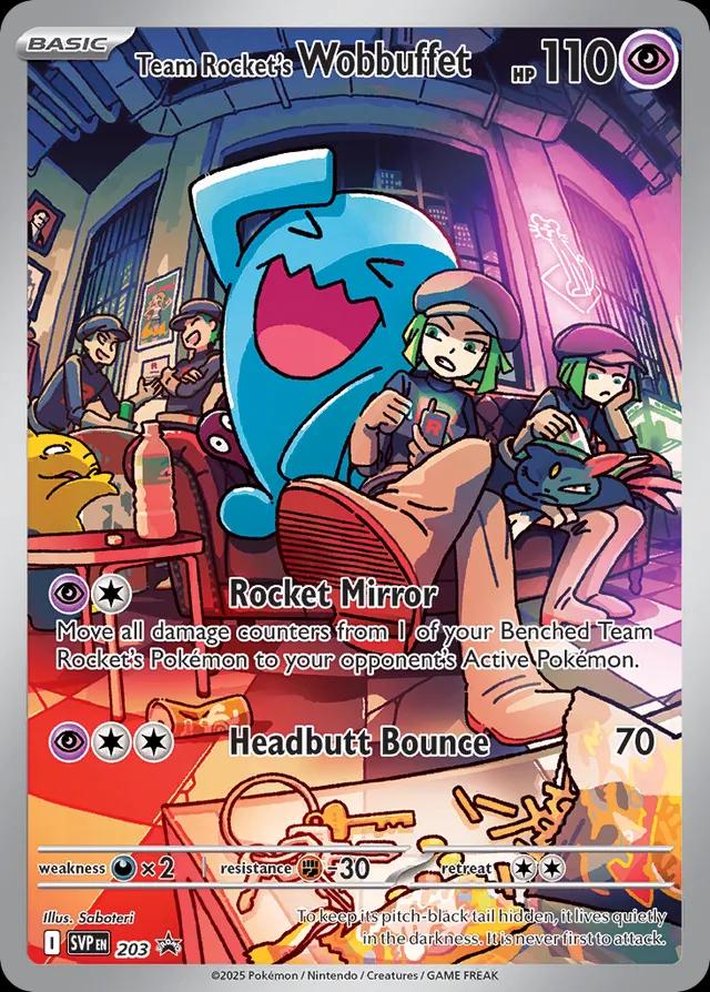 Team Rocket's Wobbuffet #203 Pokemon Promo