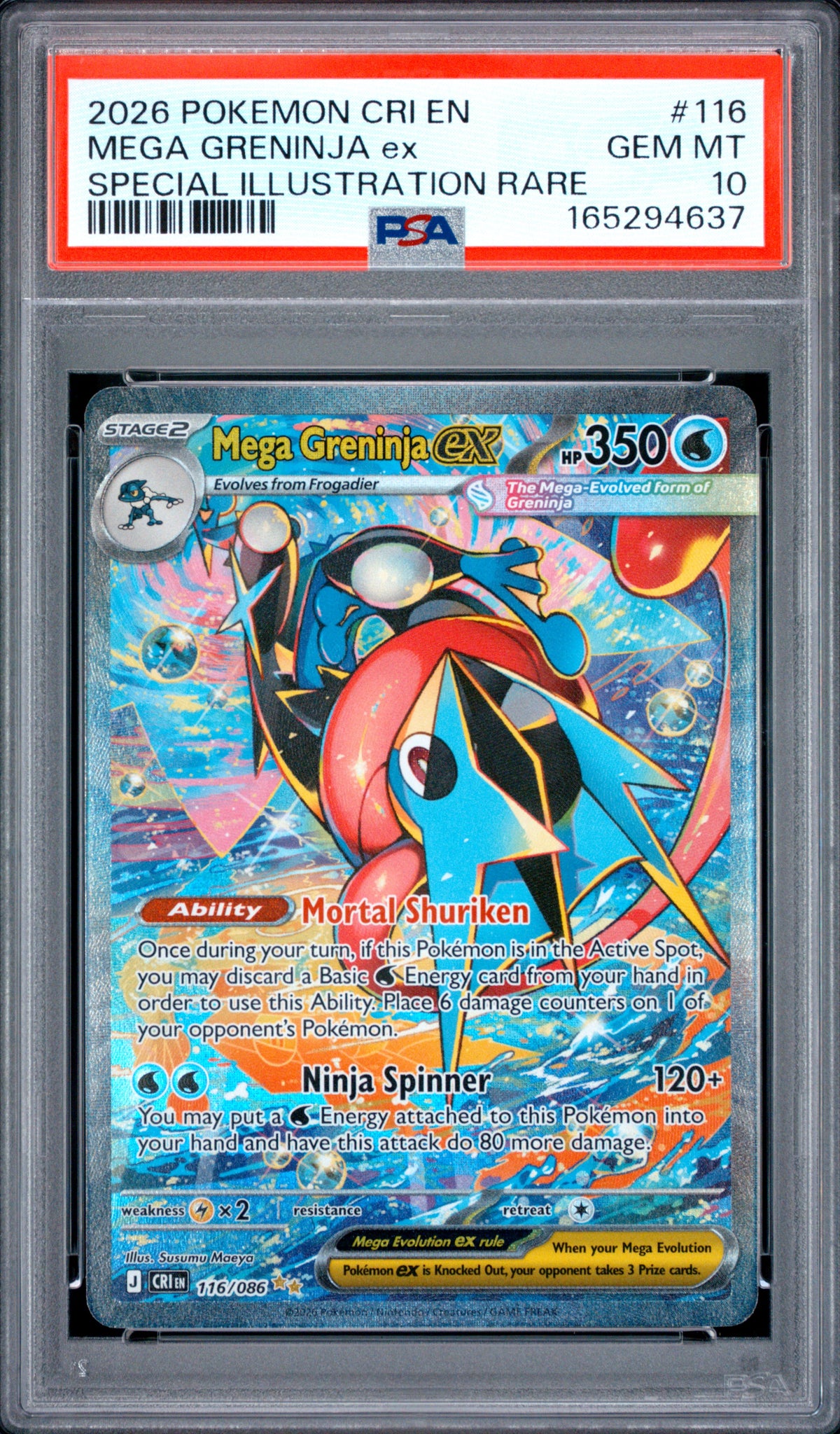 PSA 10 2026 POKEMON CRI EN-CHAOS RISING #116 MEGA GRENINJA ex SPECIAL ILLUSTRATION RARE