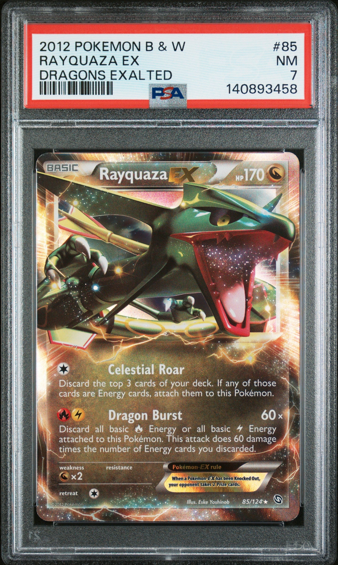 2012 POKEMON BLACK & WHITE DRAGONS EXALTED #85 RAYQUAZA EX DRAGONS EXALTED PSA 10