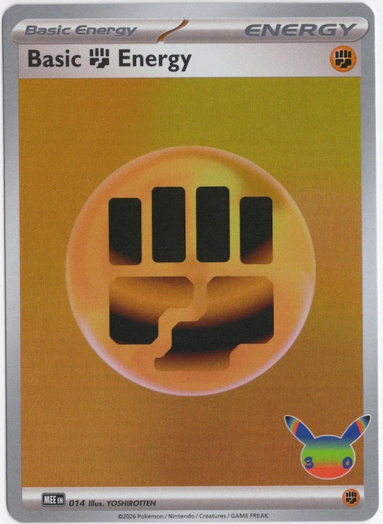 Basic Fighting Energy 014 30th Anniversary Celebration Holo Pokemon Card