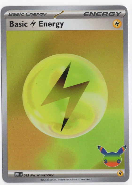 Basic Lightning Energy 012 30th Anniversary Celebration Holo Pokemon Card