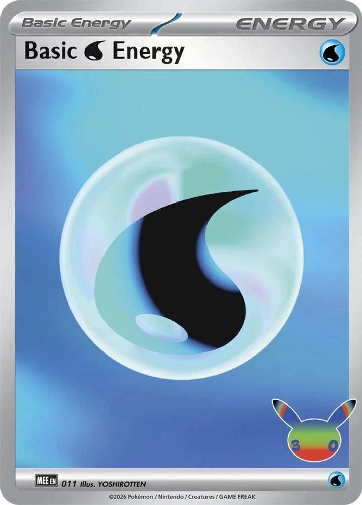 Basic Water Energy (30th Celebration) 011 Holo Pokemon