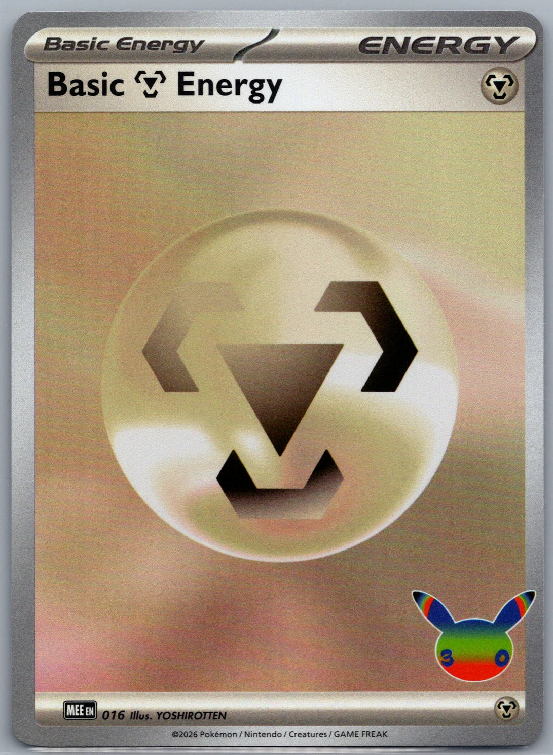 Basic Metal Energy (30th Celebration) 016 MEE Pokemon Card EN Holofoil