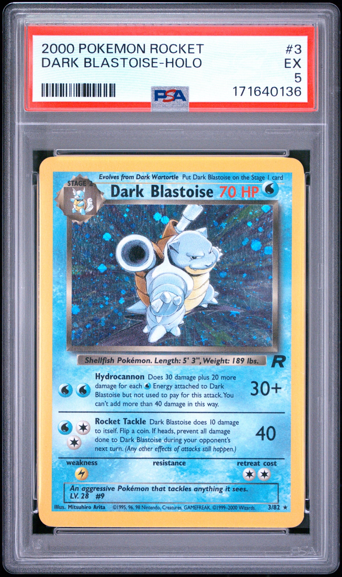 PSA 5 2000 POKEMON ROCKET #3 DARK BLASTOISE-HOLO