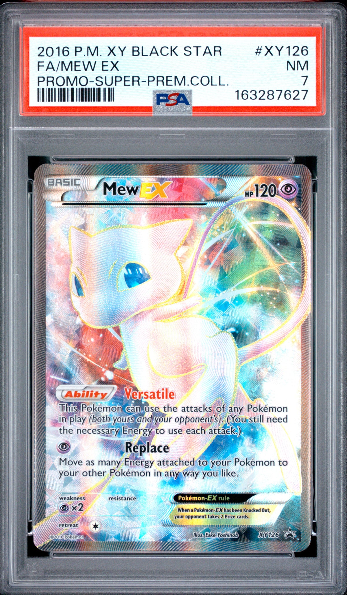 PSA 7 2016 POKEMON XY BLACK STAR PROMOS #XY126 FA/MEW EX PROMO-SUPER-PREM.COLL.