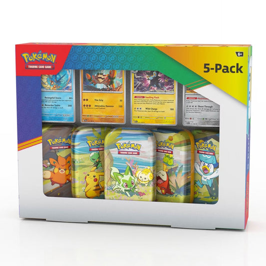 5 Pack Pokemon Trading Card Game: Paldea Friends Mini Tin