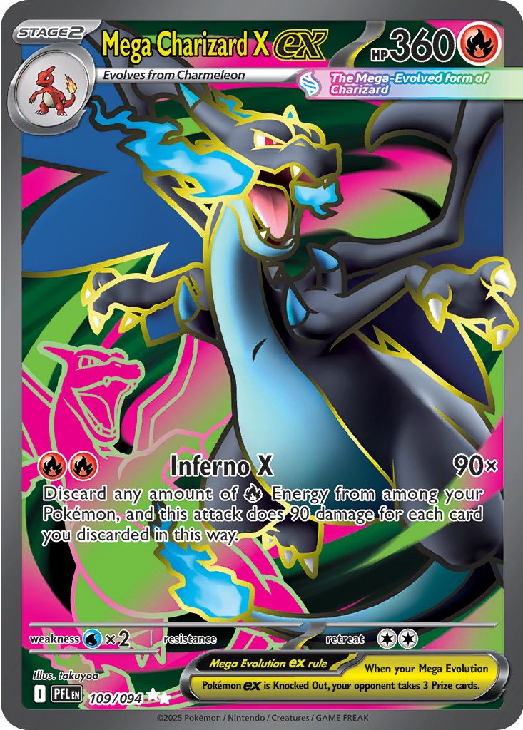 Mega Charizard X Ex #109 Pokemon Phantasmal Flames