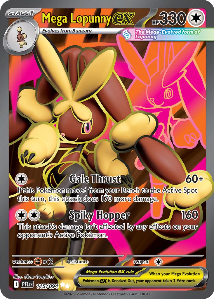 Mega Lopunny Ex #115 Pokemon Phantasmal Flames