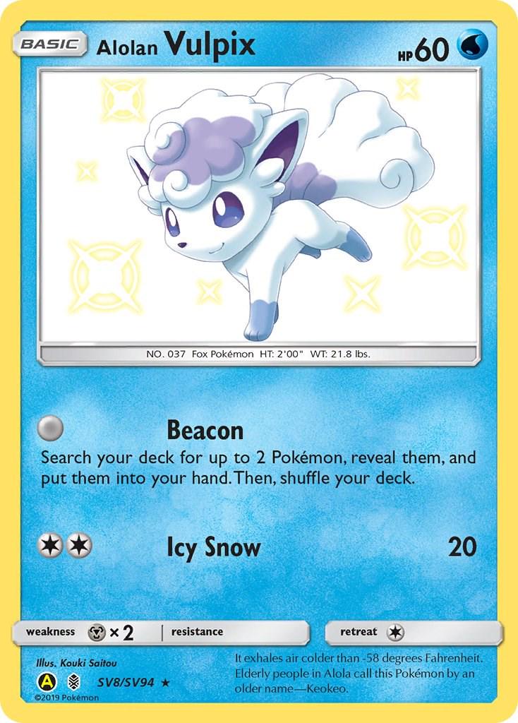 Alolan Vulpix #SV8 Pokemon Hidden Fates
